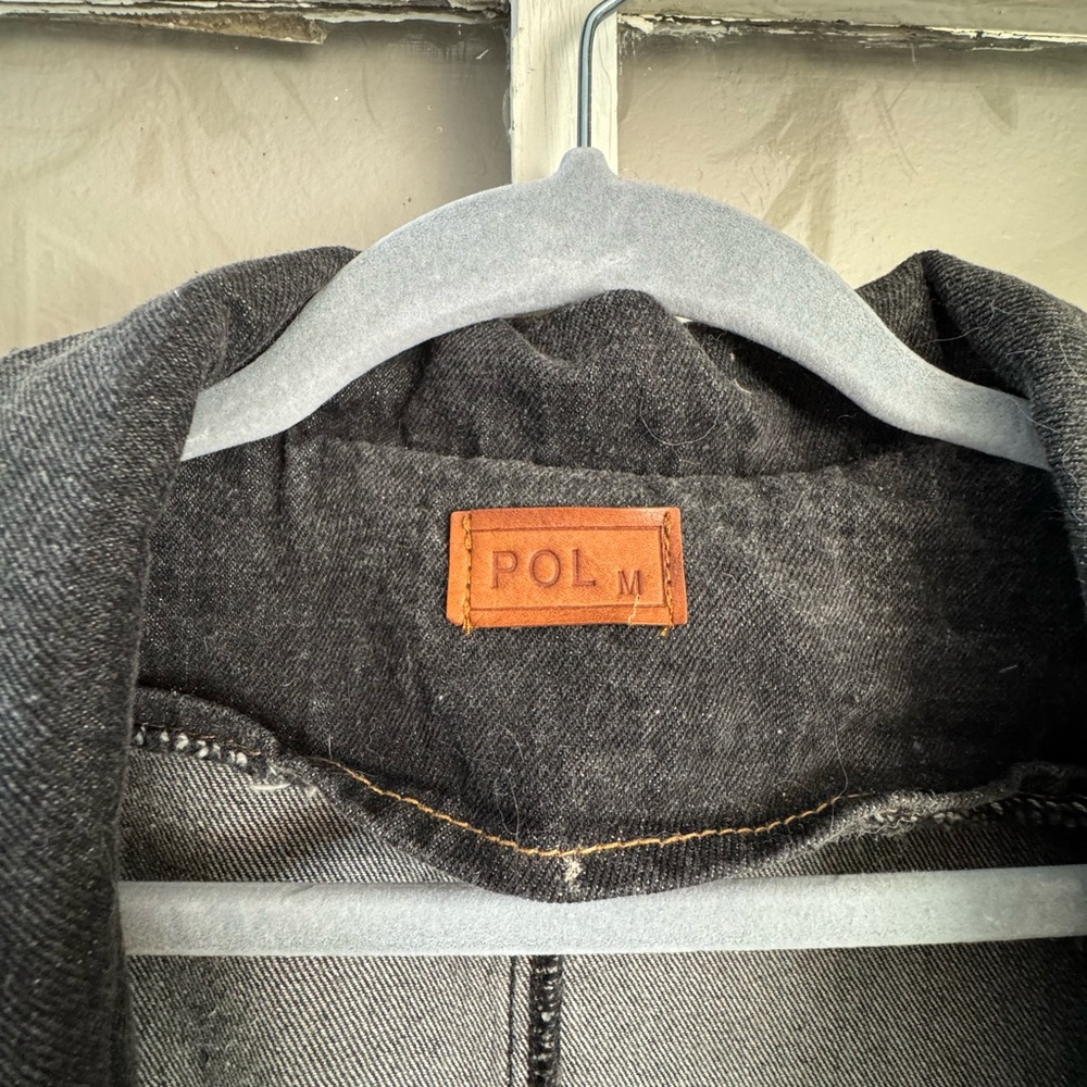POL Distressed Black long Denim Jacket - Picture 2 of 3